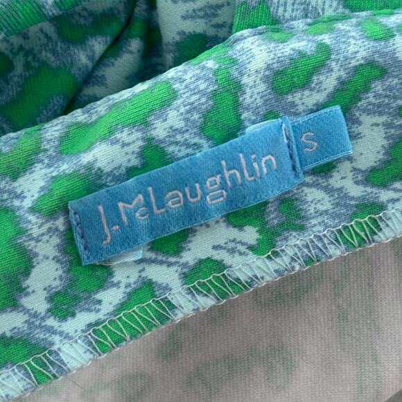 J. McLaughlin Blue Cheetah Print Karla Catalina Cloth V Neck Maxi Dress - Picture 7 of 9